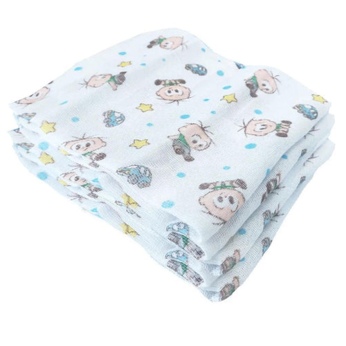 5 Bolsas de Travesseiro de Algodão 100% para Bebê Menino - Azul, Extra Mole e Alta Absorção Zaya